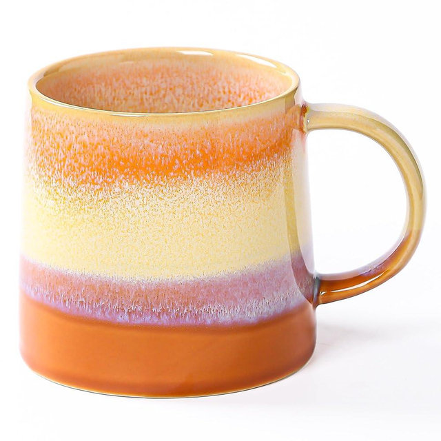 Garnome Large Ceramic Coffee Mugs, 20 oz Handmade Pottery Mug, Big Tea Cups with Handle for Office and Home, Dishwasher and Microwave Safe (Orange)
