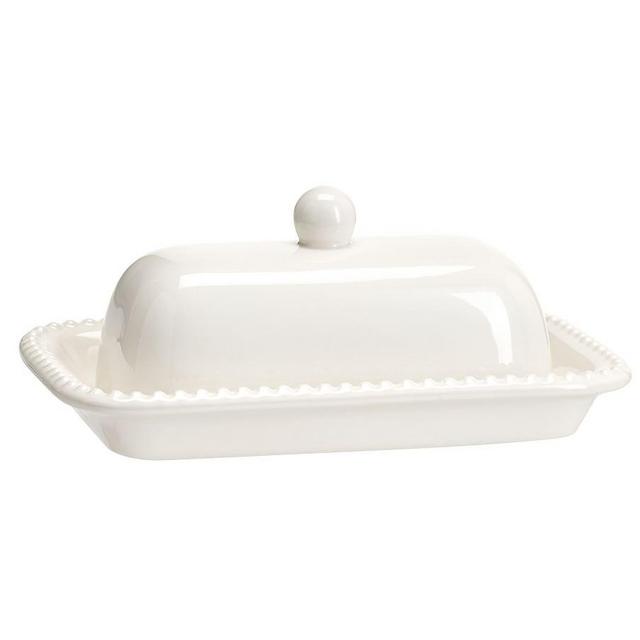 Emma Butter Dish, White