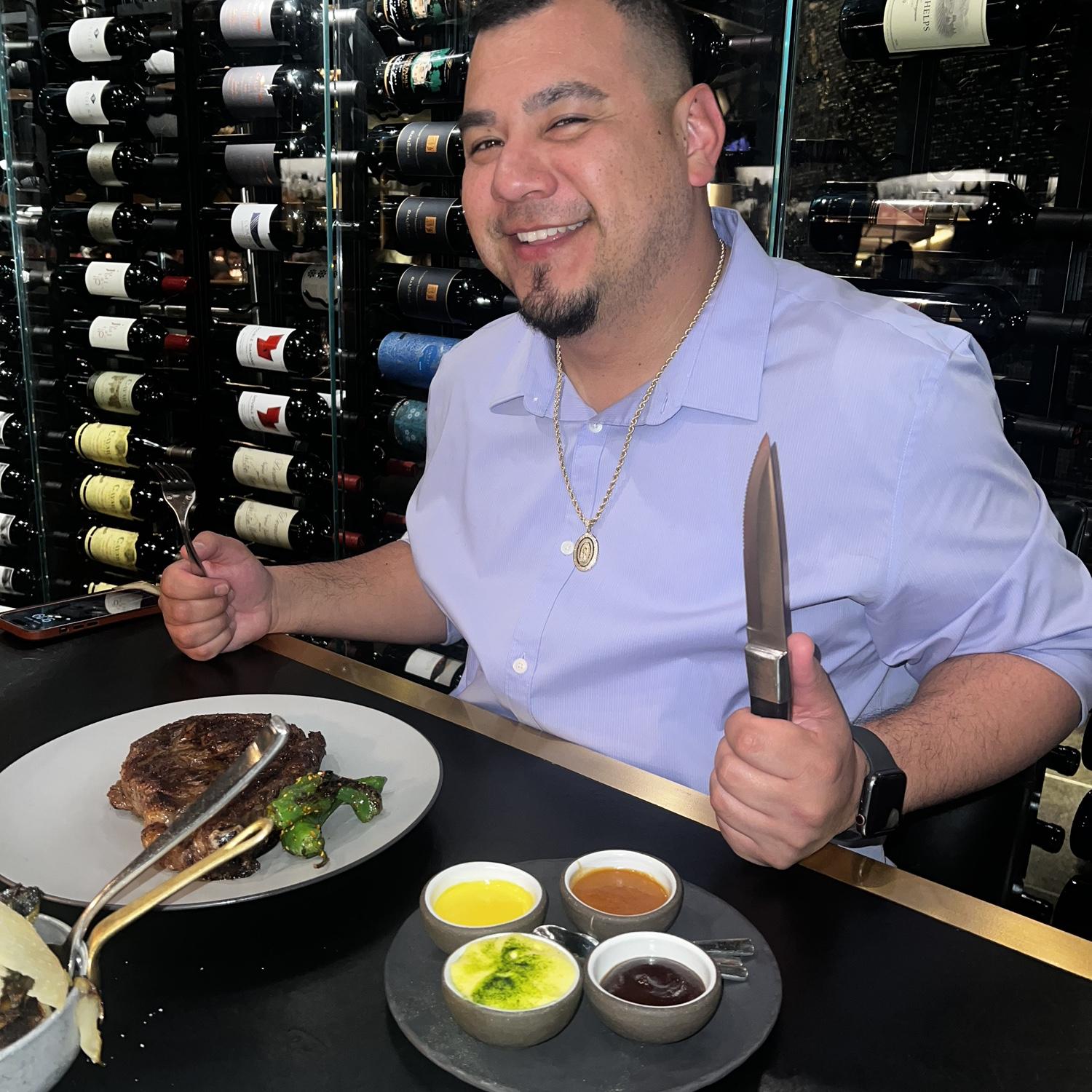 Mike loves a good steak!
