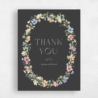 Grey Spring Wedding Thank You - Liana Portrait
