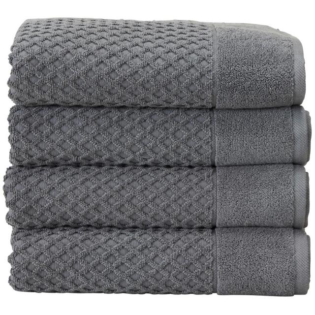 Great Bay Home Cotton Popcorn Textured Quick-Dry Towel Set , Dark Grey)
