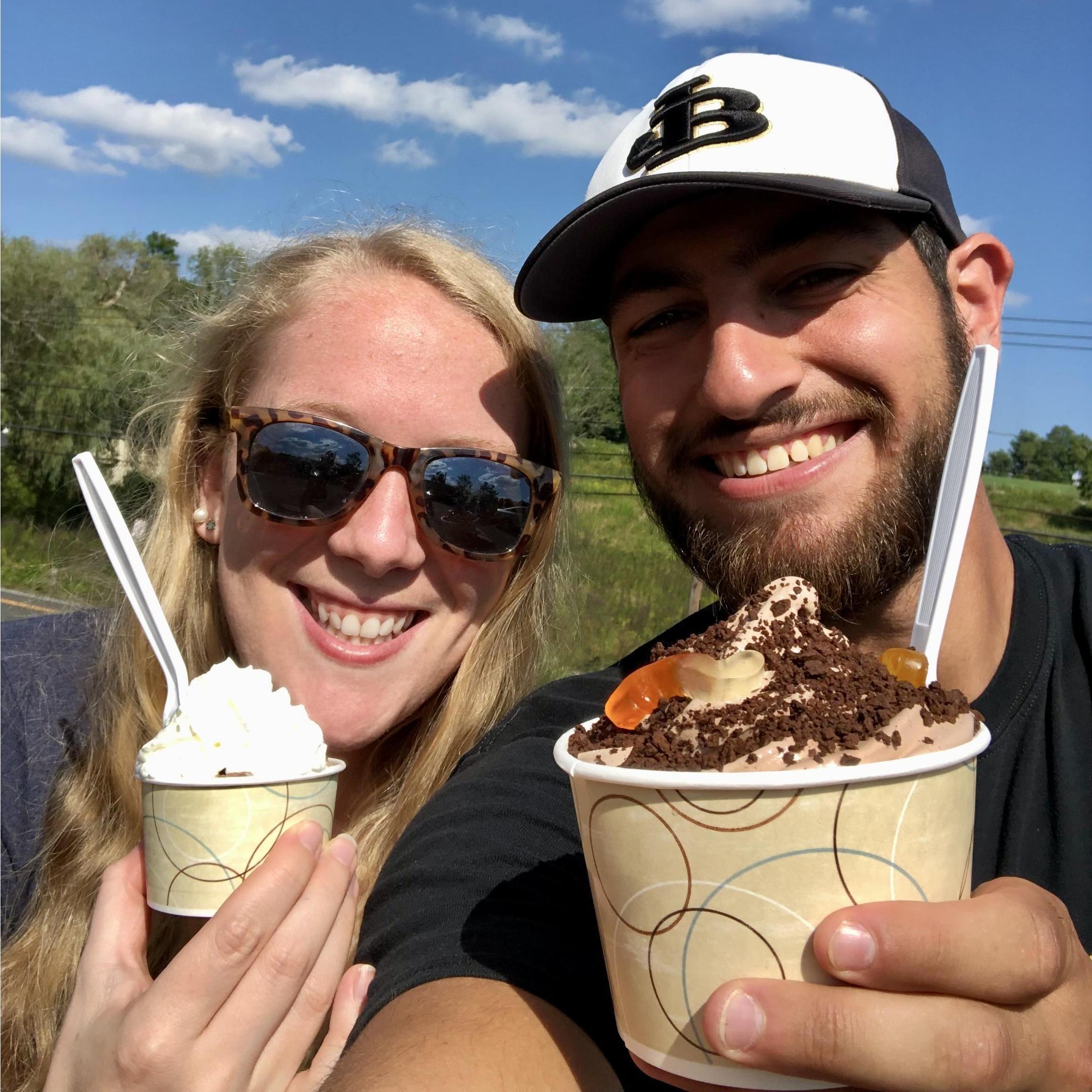 Enjoying some amazing ice cream at Ferris Acres Creamery in Newtown, CT.