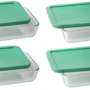 World Kitchen - Pyrex 3-cup Rectangle Glass Food Storage Set Container (Pack of 4 Containers)