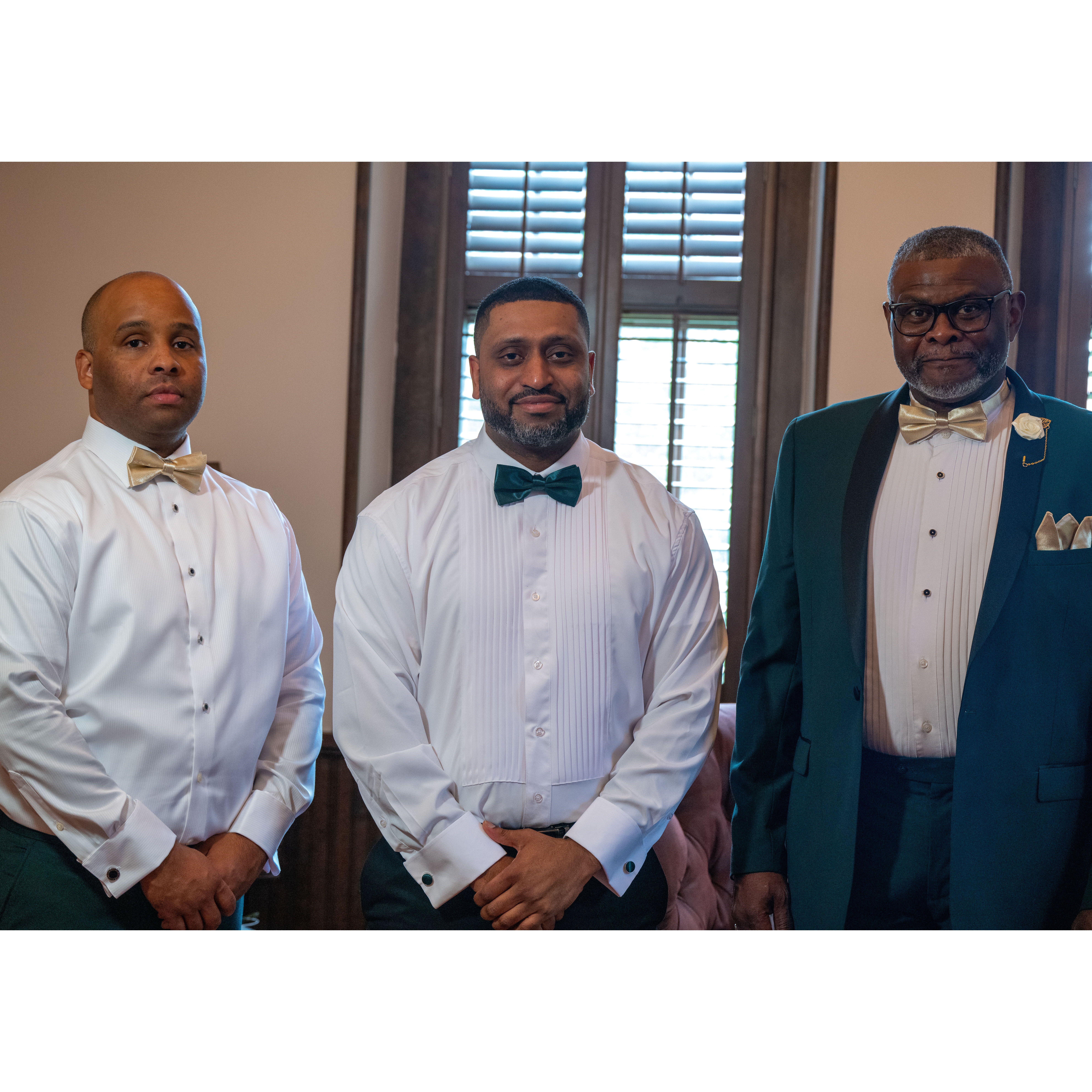 Groom party getting ready