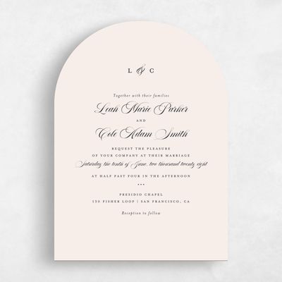 Beige Arch Wedding Invitation - Ivoire Classic