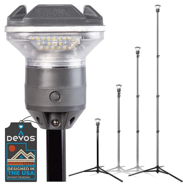 Devos Outdoor LightRanger 1200 - High-Performance LED Tripod Lantern with Adjustable Height, 9 Feet Tall with 1200 Lumens Brightness, and Long Battery Life.