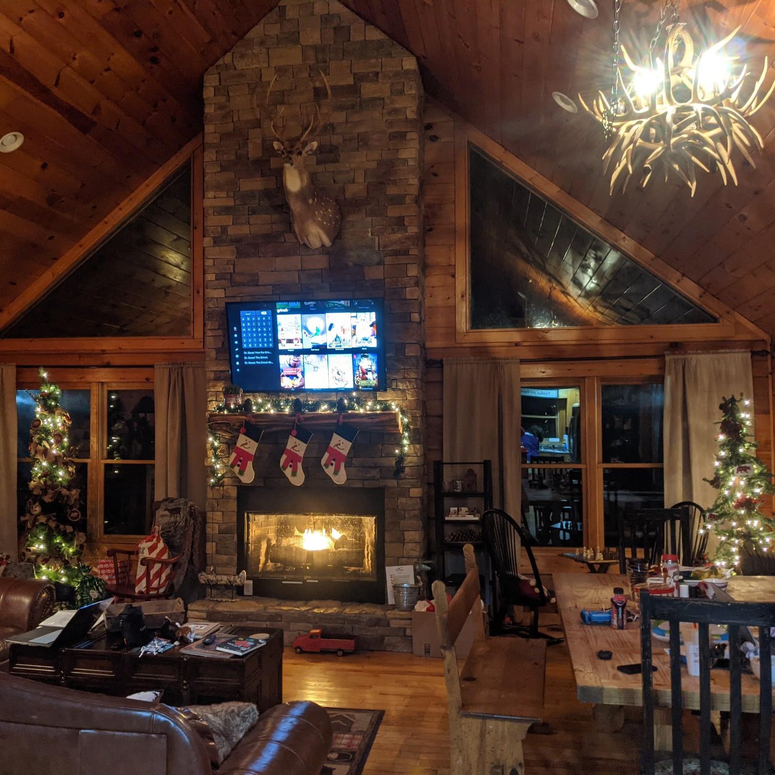 Tammy's first Hickman Cabin Christmas with Darryl, December 2020