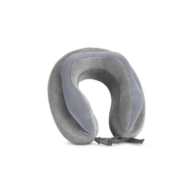 Travel Smart by Conair Memory Foam and Soft Beaded Neck Pillow - Gray