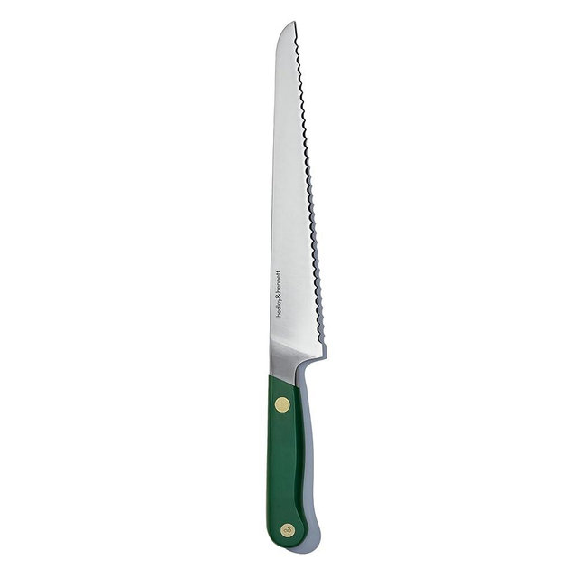 hedley & bennett Bread Knife - 8.6” Serrated Edge Bread Cutter with German High Carbon Stainless Steel - Ultra Sharp - Ideal for Slicing Homemade Bread, Cakes, and Pastries - Shiso (Green)