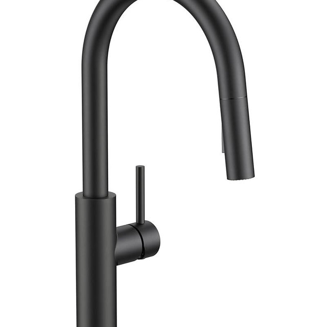 FORIOUS Kitchen Faucet with Pull Down Sprayer, Classic Matte Black, Single Handle High Arc Stainless Steel Kitchen Sink Faucet, 1 or 3 Hole Deck Mount for RV, Bar, Farmhouse, Laundry, Outdoor