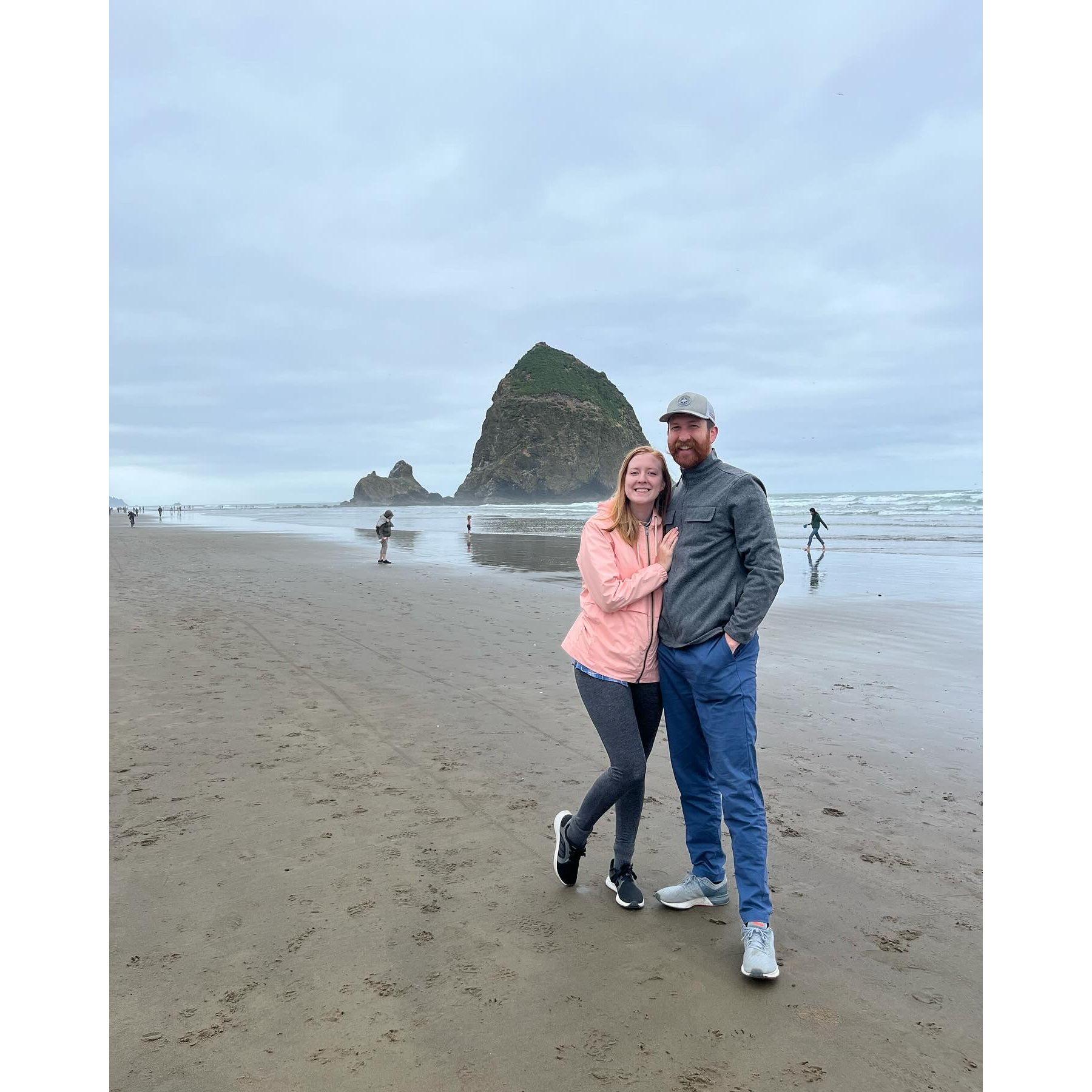 Hanging with the fam on Cannon beach