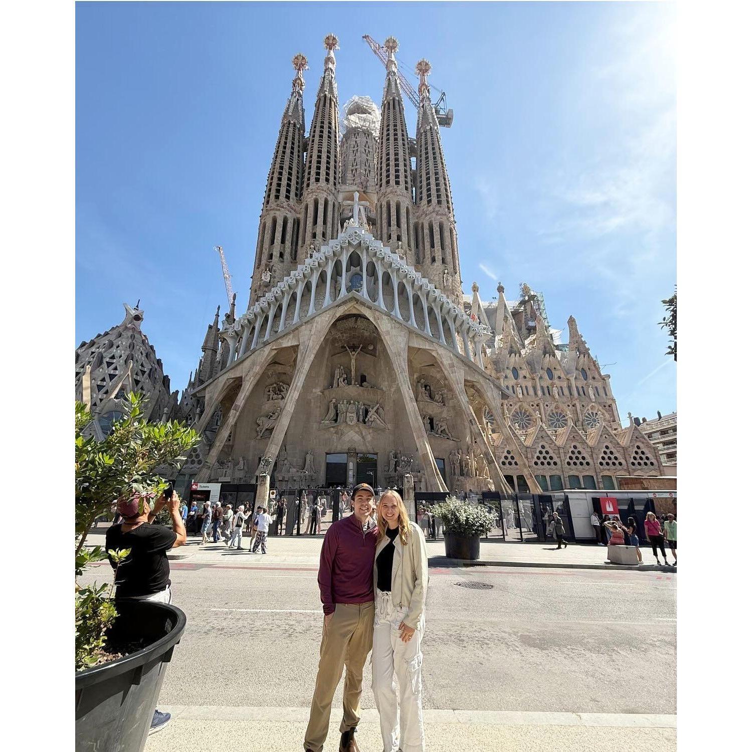 Admiring the Sagrada Familia