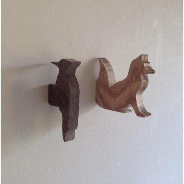 Handcrafted Hardwood Fox Woodpecker Wall...