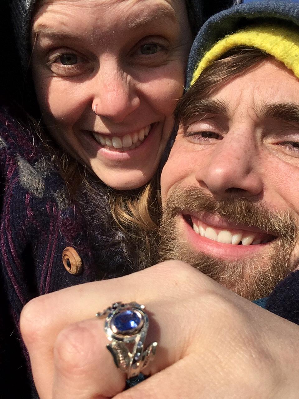 The engagement photo of all photos! Right there after he asked and I said Yes! The ring was custom made just for me!:)