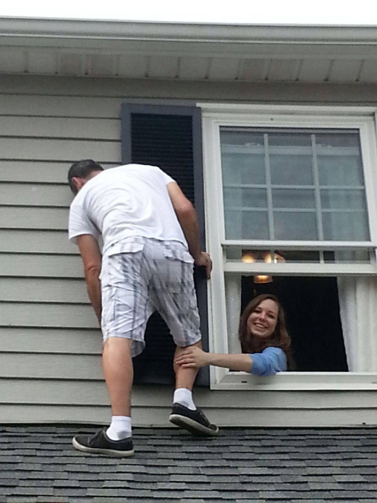 On the Roof at Kathy's House!