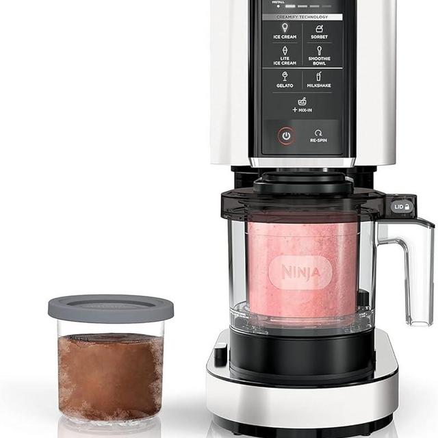 Ninja NC301 CREAMi, Ice Cream, Gelato, Milkshake, Sorbet, and Smoothie Bowl Maker, 7 One-Touch Programs, White (Renewed)
