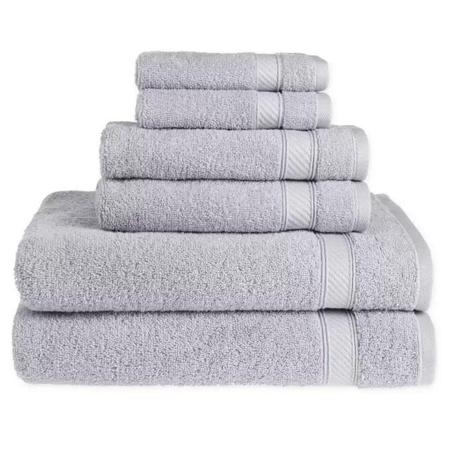 Nestwell™ Hygro Cotton Solid 6-Piece Towel Set in Chrome/Grey