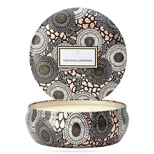 Voluspa Yashioka Gardenia 3 Wick Tin Candle, 12 Ounces