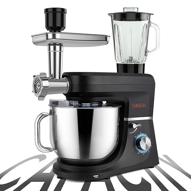 SanLidA 6-IN-1 Stand Mixer, 9.5 Qt. Multifunctional Electric Kitchen Mixer with 9 Accessories for Most Home Cooks, SM-1507BM, Nero Nemesis Black