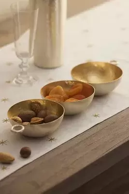 Two-Tone Metallic Bowl Trio