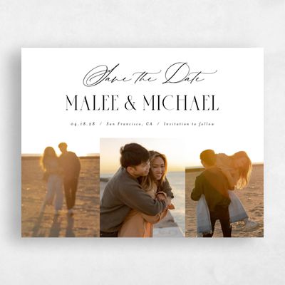 White Typography Wedding Save the Date - Portsmouth Landscape