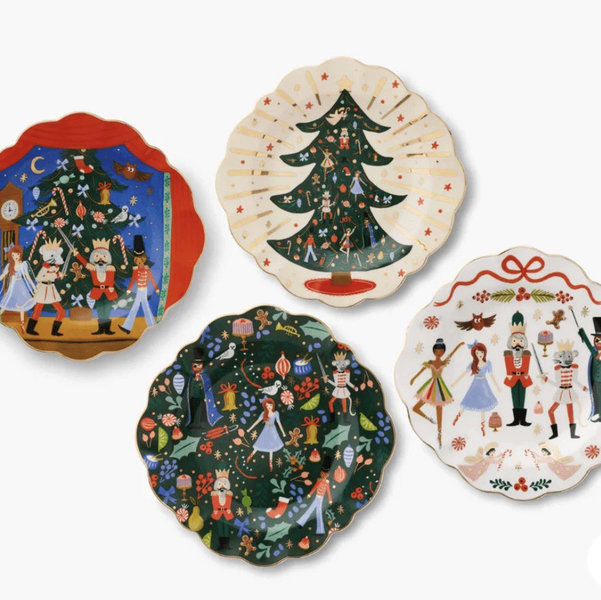 Nutcracker Porcelain Dessert Plate Set of 4