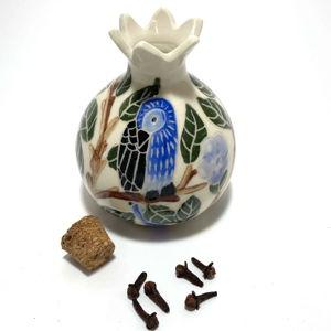 Blue Bird Porcelain Spice Box by Goodstein Ceramics