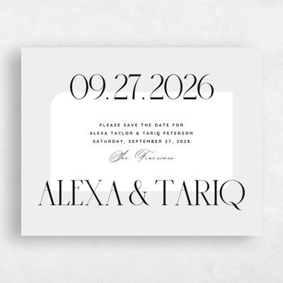 Bright Gray, Grey Wedding Save the Date - Seibel Landscape