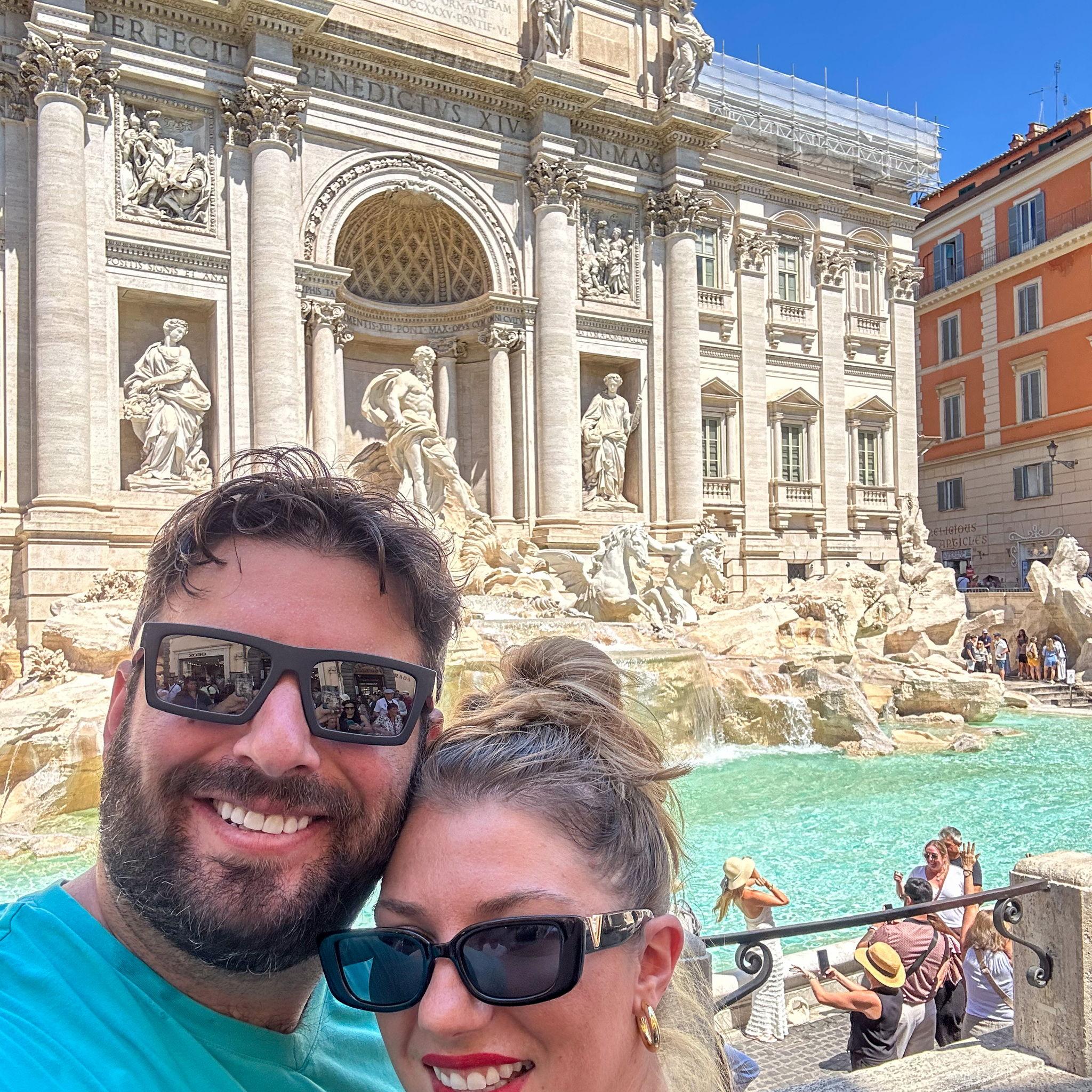 In front of the Trevi Fountain