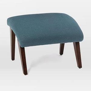 Contour Mid-Century Ottoman, Teal, Twill