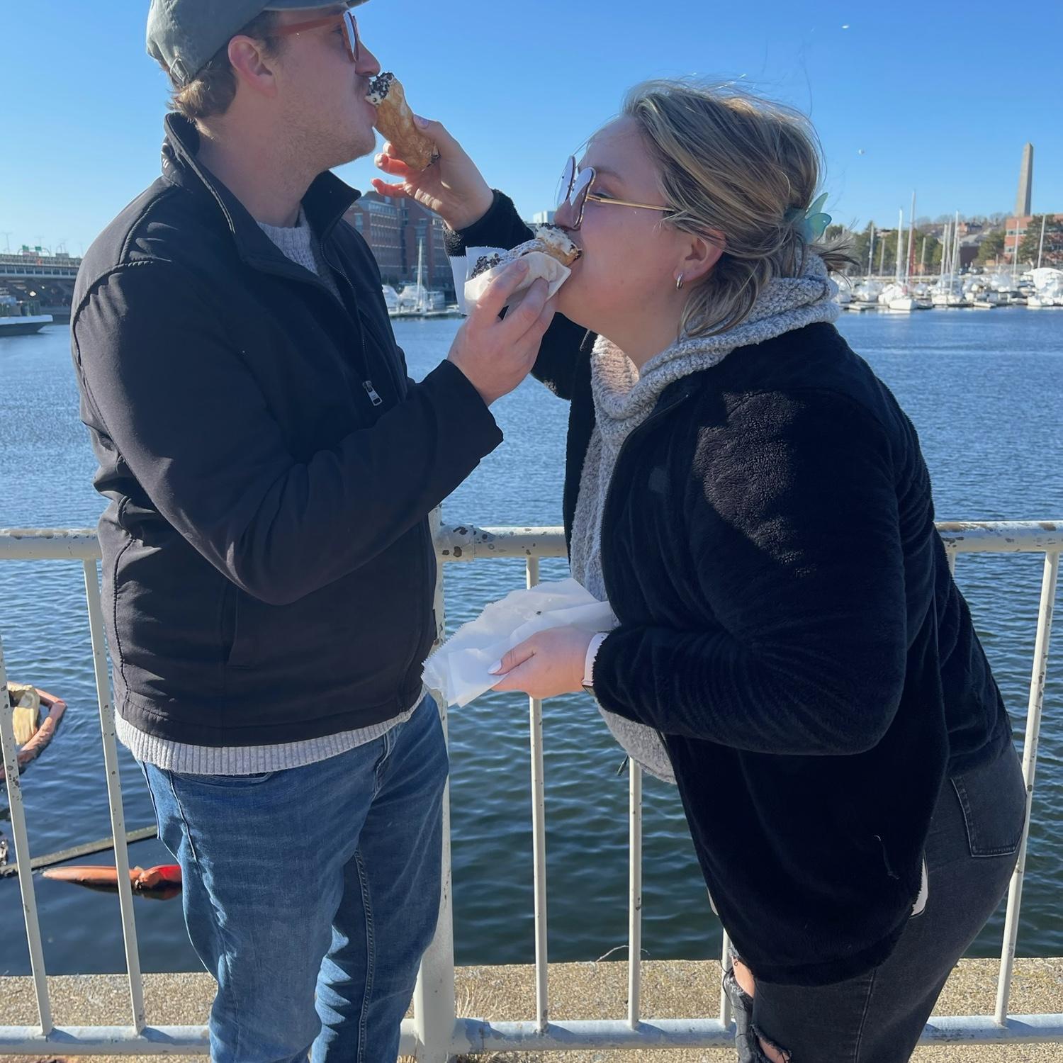 Our trip to Boston to visit Jacqueline, and of course we had to share cannolis.