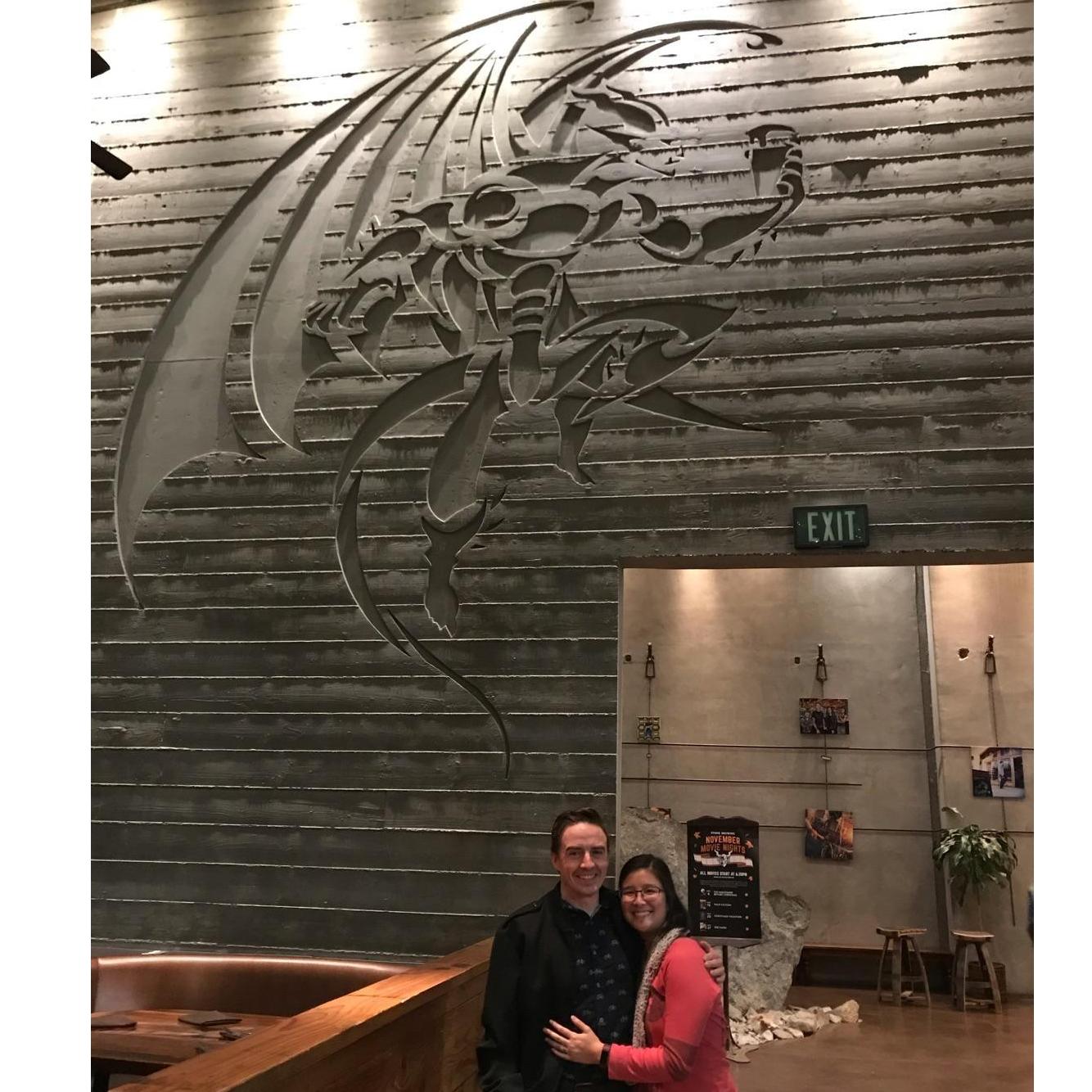 We got engaged! Stone Brewing, Escondido, November 23, 2019