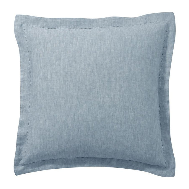 Chambray Belgian Flax Linen Euro Shams, Set of 3