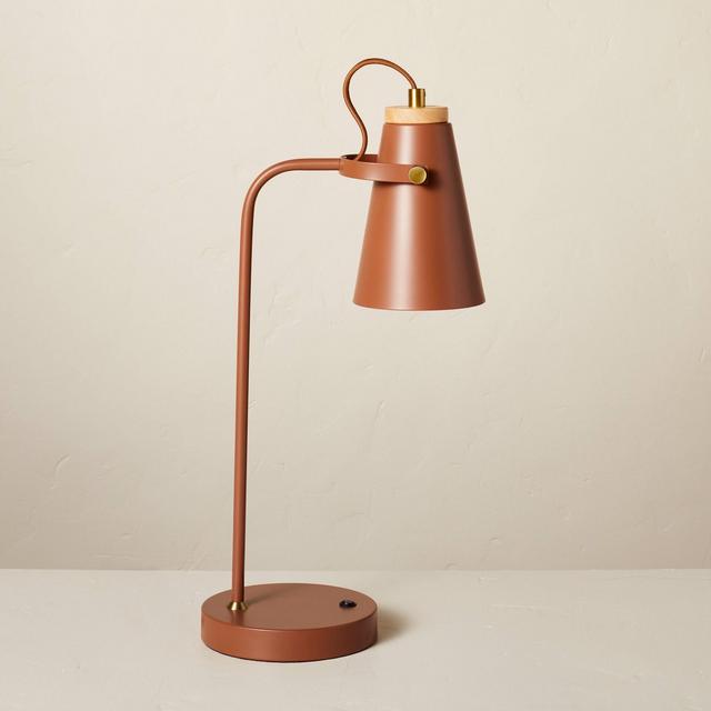 20" Metal Task Lamp with USB Port Terracotta Brown - Hearth & Hand™ with Magnolia