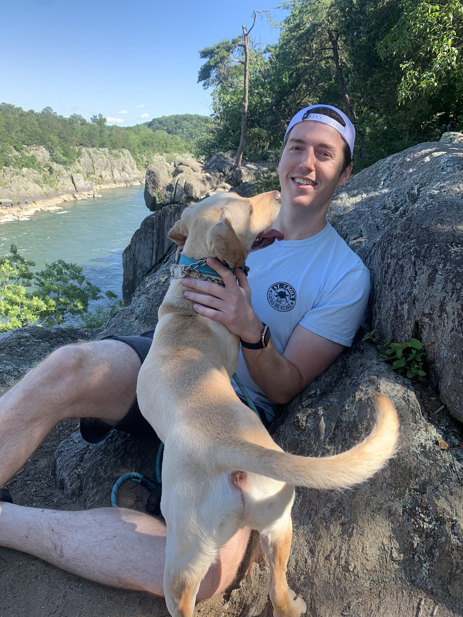 The handsome groom and Tucker!