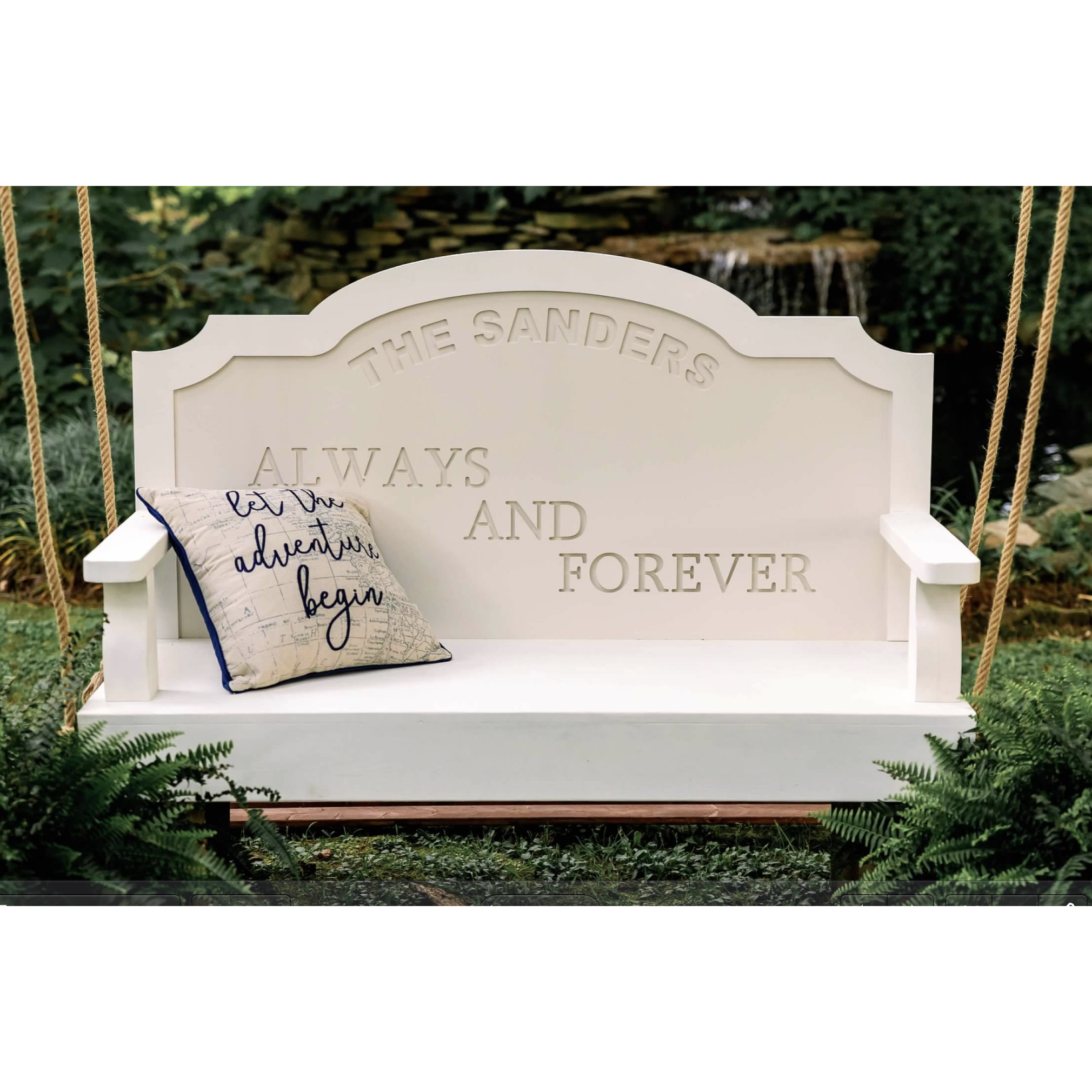 Growing up I spent a lot of time on Memi’s front porch swing. It’s something I have always loved and enjoyed. Kyle new how important it was to me and made this beautiful swing for us. How lucky am I?!