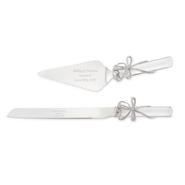 Silver Bow Cake Server and Knife Set