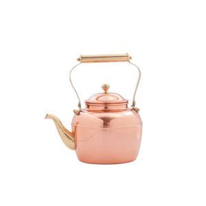 2.5 Qt. Solid Copper Tea Kettle with Brass Handle