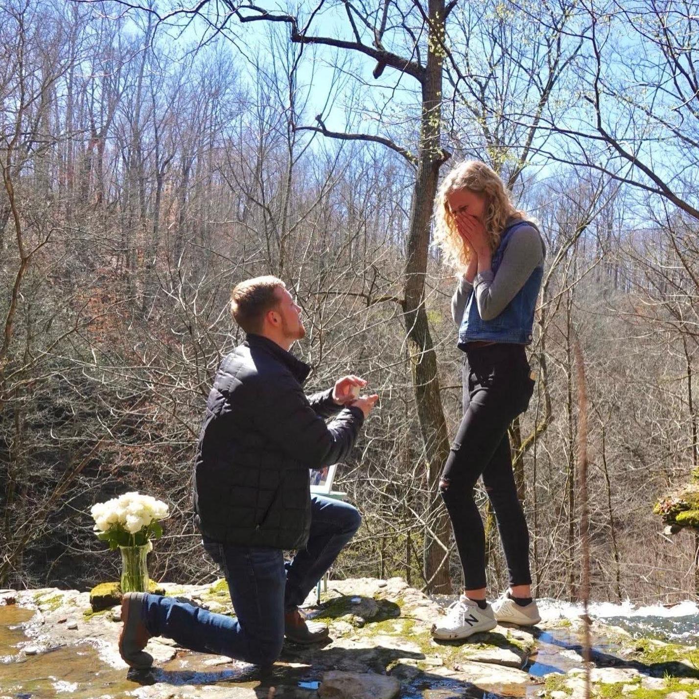 March 4, 2023 - Our proposal at the top of a waterfall!