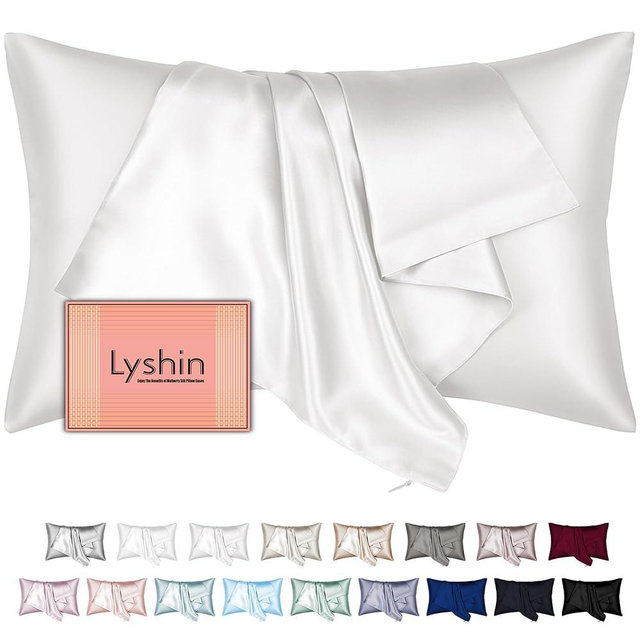 Mulberry Silk Pillow Cases King Size with Hidden Zipper, Ultra Smooth and Soft Breathable Cooling Silk Satin Pillowcase for Hair and Skin, Gifts for Women Men (Ivory, 20x36 Inches, 1 Pack)