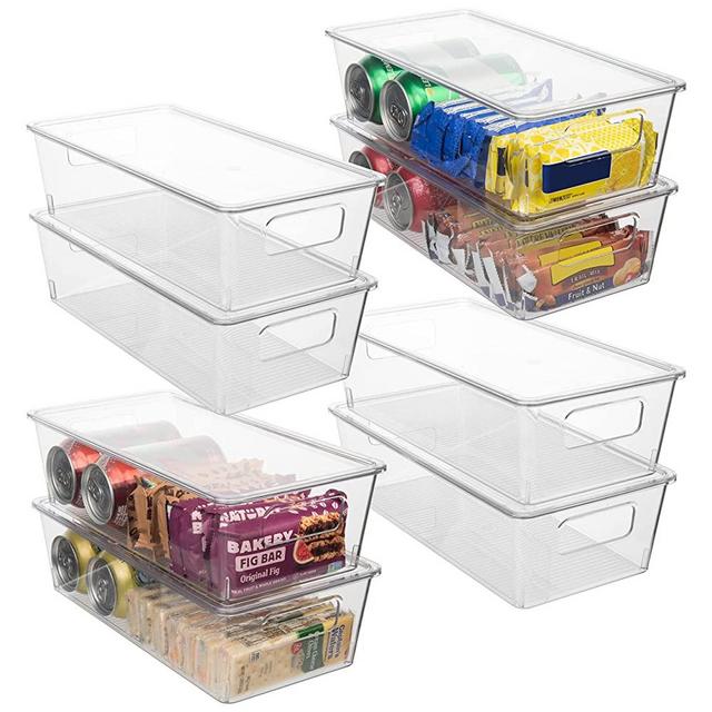 ClearSpace Plastic Pantry Organization and Storage Bins With Lids – Perfect Kitchen Organization or Kitchen Storage – Fridge Organizer, Refrigerator Organizer Bins, Cabinet Organizers