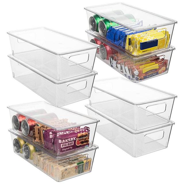 Rubbermaid 71 Qt. Cleverstore Clear Bundle with Tray Inserts, Pack of 4,  Clear Plastic Storage Bins with Built-In Handles to Maximize Storage, Great