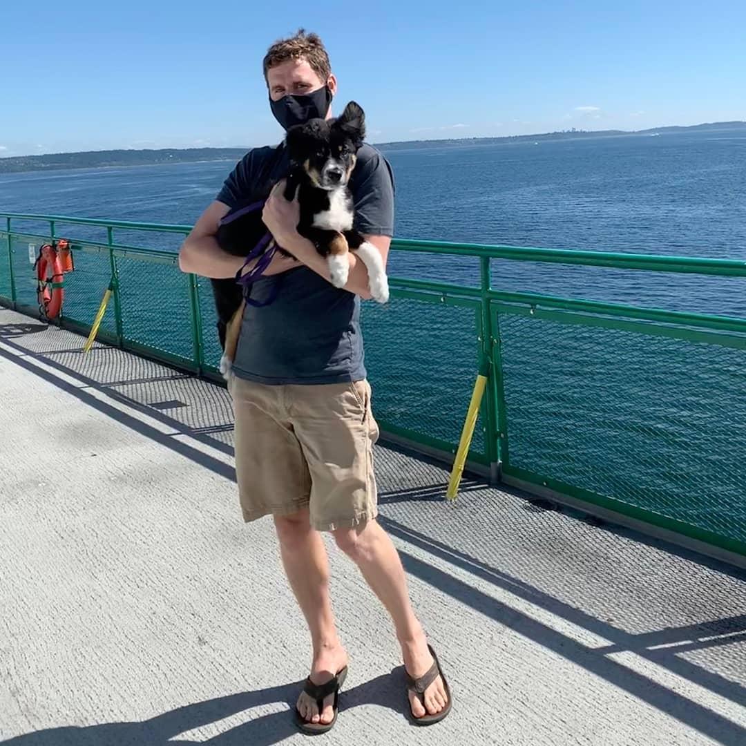 Remy's first ferry ride. (During Covid.)