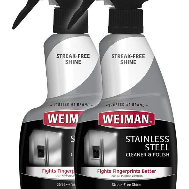 Weiman Stainless Steel Cleaner and Polish - 12 Ounce (2 Pack) - Removes Fingerprints, Residue, Water Marks and Grease from Appliances - Refrigerators Dishwashers Ovens Grills - 24 Ounce Total