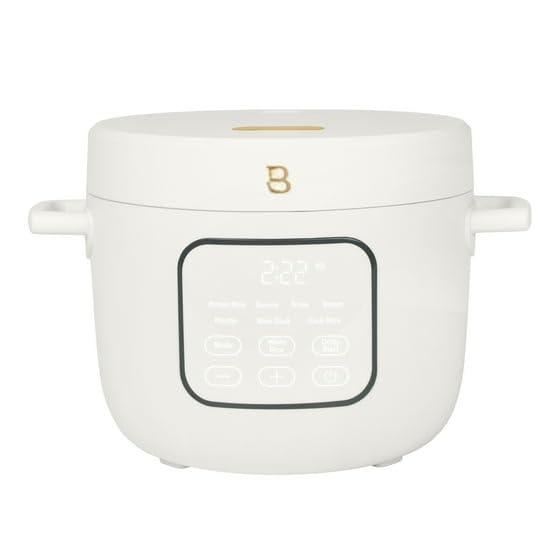 Beauty 14-Cup Cooked Electric Rice & Grain Cooker, 6-Cup Uncooked Capacity, Ceramic Nonstick Coating, Multi-Grain Cooking, Automatic Keep Warm (White Icing)