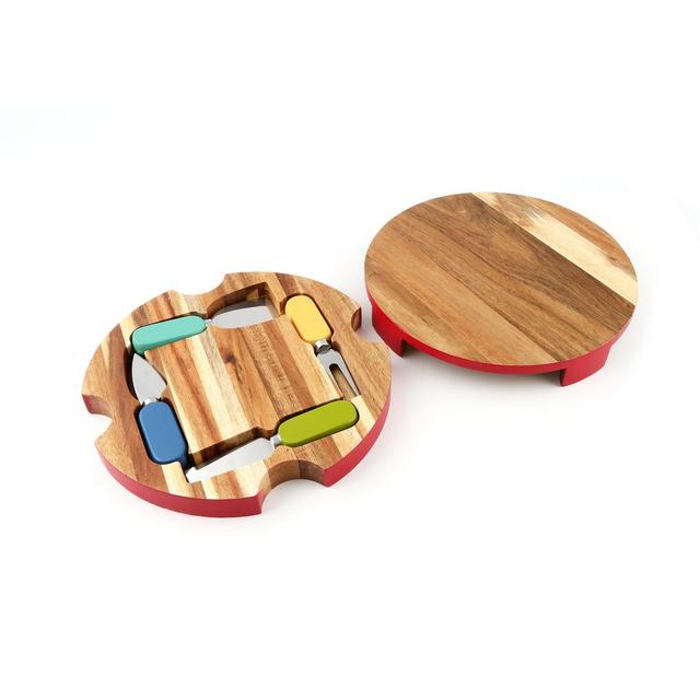 Fiesta 6-Piece Round Cheese Board with Tools