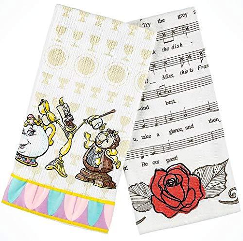 Disney Parks - Kitchen Dish Towel Set - Beauty and The Beast Trio