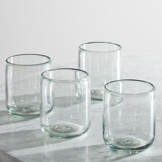 Recycled Glassware Double Old Fashioned, Set Of 4