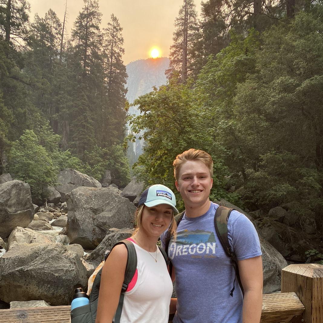 Our first trip together, we hiked to Nevada Falls in Yosemite at sunrise.
