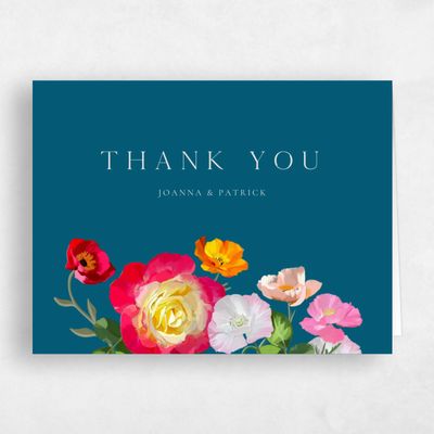 Teal Blue Wedding Thank You - Leora Landscape